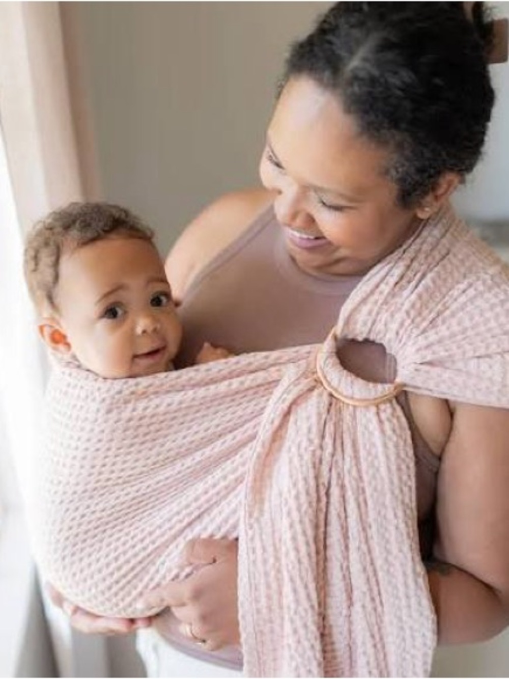 Loveheld waffle ring sling - pink “Emmy”